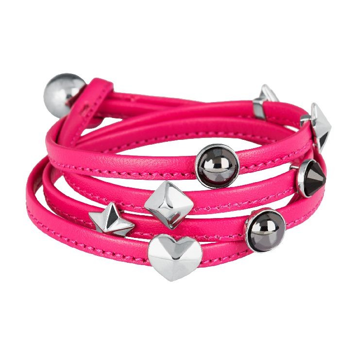 Bracciale Donna Multigiro BROSWAY BVR12 in Pelle colore Fucsia