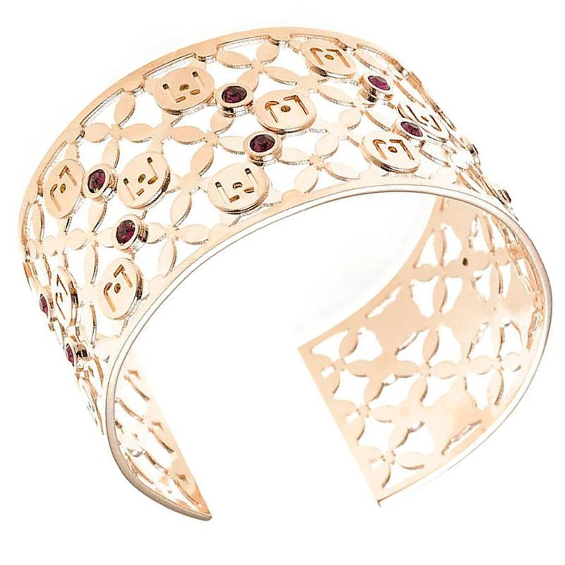 Bracciale Donna LIU JO Luxury LJ741 in Ottone Rosato con Cristalli Rossi Citta Oro