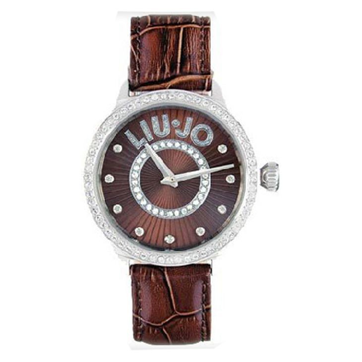 Orologio Donna Solo Tempo Liu Jo Luxury TLJ247 Cinturino in Pelle Marrone Cristalli