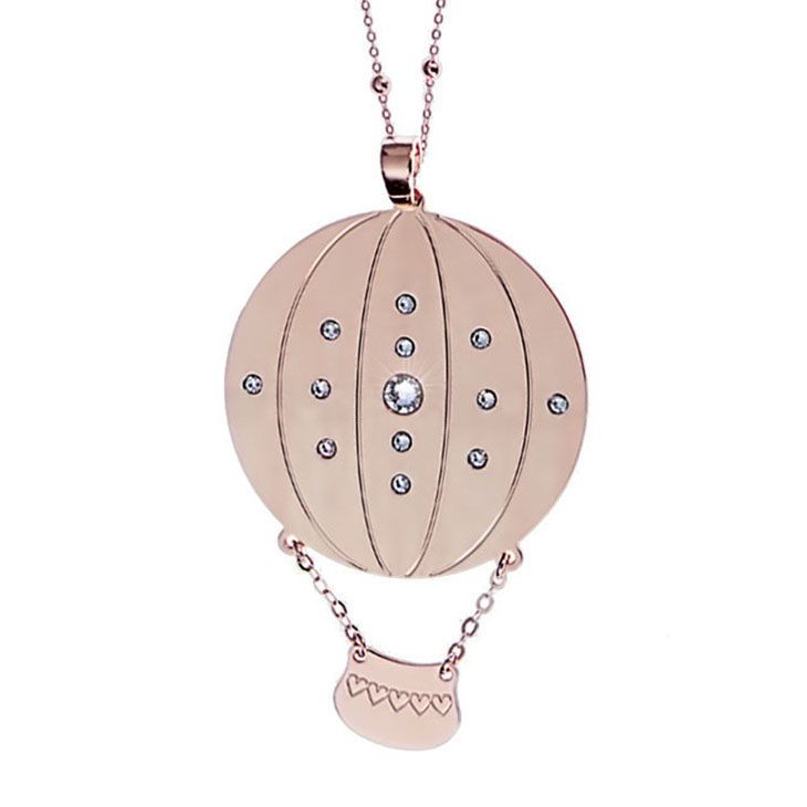 Collana Donna BOCCADAMO XGR131RS in Bronzo Rosato con Mongolfiera e Pietre