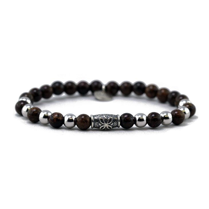 Bracciale Unisex GERBA 270 Elastico con Pietre Naturali e Argento 925