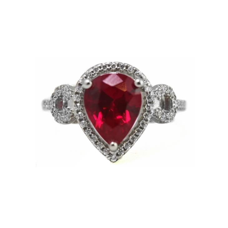 Anello Regolabile Con Pietra Rossa In Argento 925 -Arga187