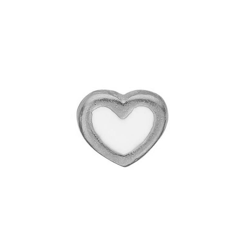 Charm Orologio Christina In Argento 925 Con Cuore Smaltato Bianco - 603-S3