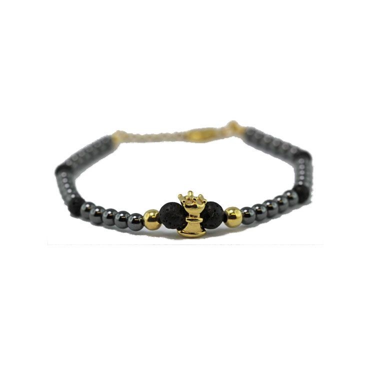 Bracciale Londo Br-Tower 04g Con Ciondolo Torre Oro E Chiusura Moschettone In Argento 925