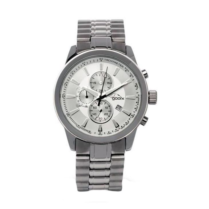 OROLOGIO CRONOGRAFO UOMO GOOIX GX0600391A CASSA E CINTURINO ACCIAIO SILVER CON DATA