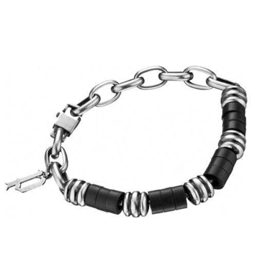 Bracciale Uomo POLICE PJ.23876BSB/01 in Acciaio con Tondini Neri