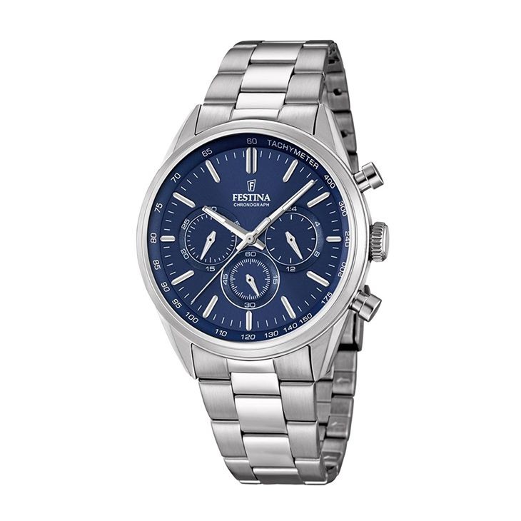 Orologio Cronografo Uomo FESTINA F16820/2 in Acciaio con Fondo Blu