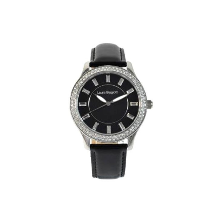 Orologio Solo Tempo Donna Laura Biagiotti Tg2673-Sti-L-W Cassa Acciaio Cinturino Pelle Nero