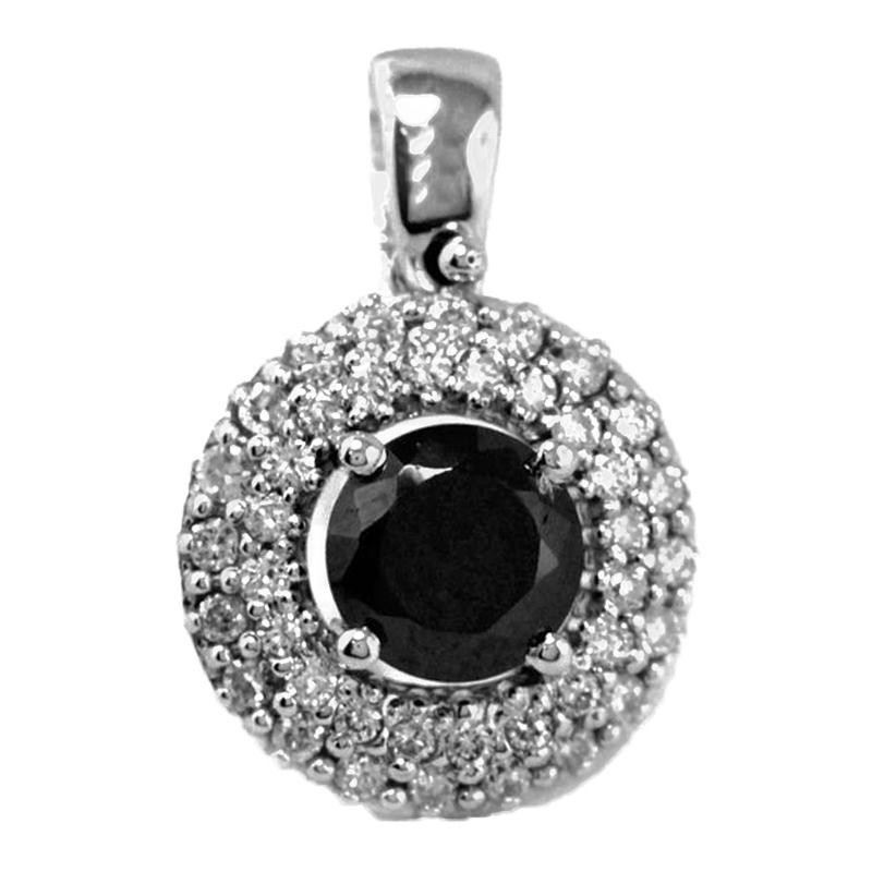 Pendente Donna Oro Bianco 18kt Con Diamanti Naturali 0.25 Ct - Pp74