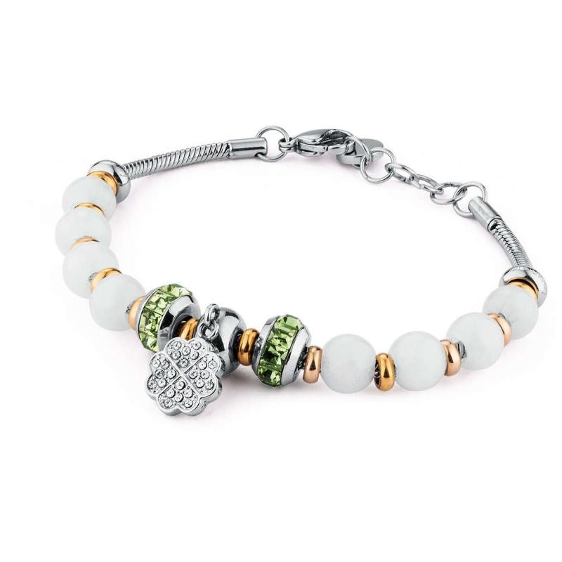 Bracciale Donna BROSWAY BTJMS604 in Acciaio con Charm Quadrifoglio