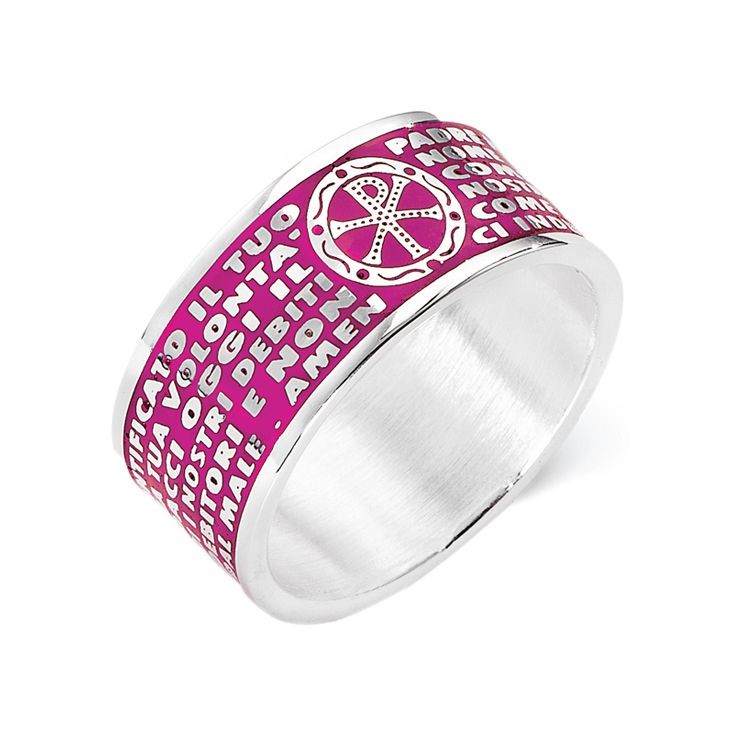 ANELLO AMEN PNS10 PADRE NOSTRO COLORE FUCSIA 18