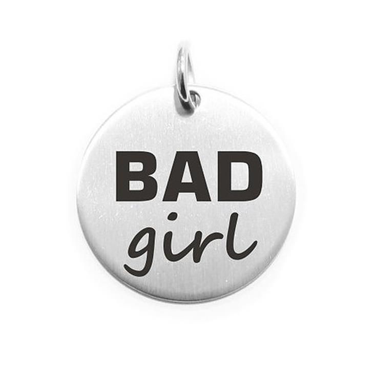 Pendente Moneta Personalizzata In Acciaio Bad Girl