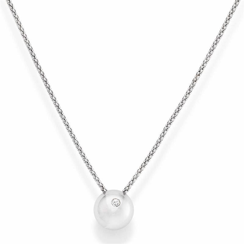 Collana Donna Amen In Argento 925 Con Ciondolo Tondo Con Cristallo - Clpab