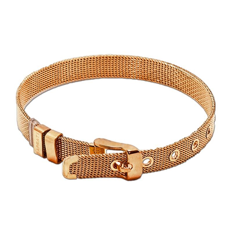 Bracciale Componibile in Acciaio SAPRATI BRROS con Maglia Milano colore Rosato