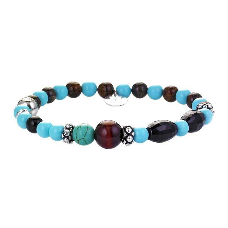Bracciale Elastico GERBA NUDOLS 314 in Argento 925 con Pietre Naturali