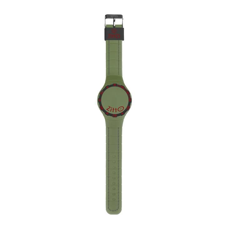 Orologio Led Solo Tempo Zitto Squba Mini Cassa E Cinturino Silicone Verde