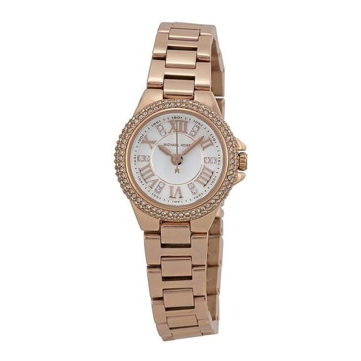 Orologio Solo Tempo Donna Michael Kors Mk3253 Cassa E Cinturino Acciaio Pvd Rosa Con Cristalli