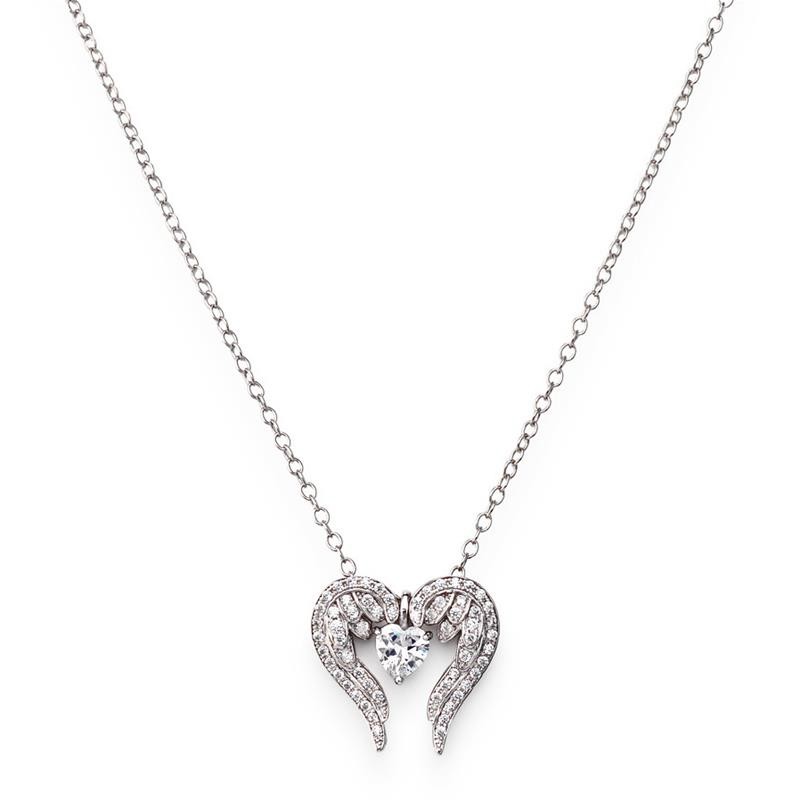 Collana Donna Amen Ali Angelo Con Cristallozirconate In Argento 925 - Clwh