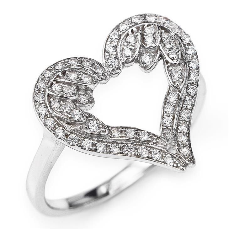 Anello Donna Amen Rwh2 In Argento 925 Con Ali Zirconate - Misura 12