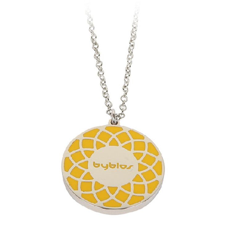 Collana Donna Byblos "Oriente" 90002 Pendente Acciaio Con Smalto Giallo