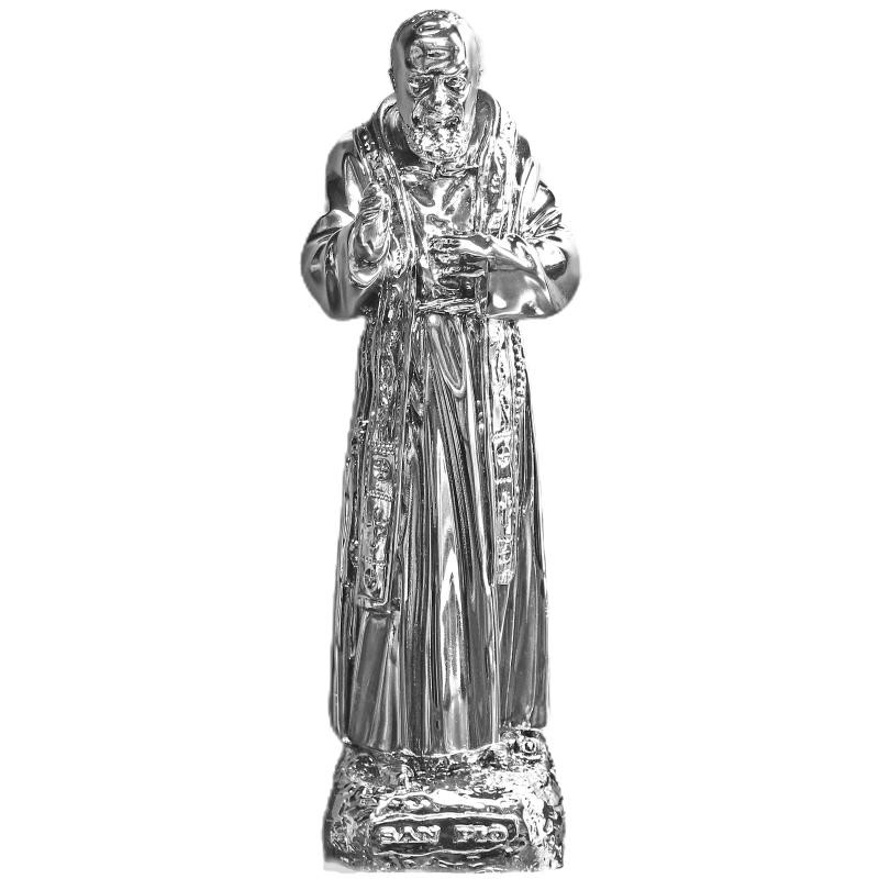 Statua di San Pio 228 laminato in argento