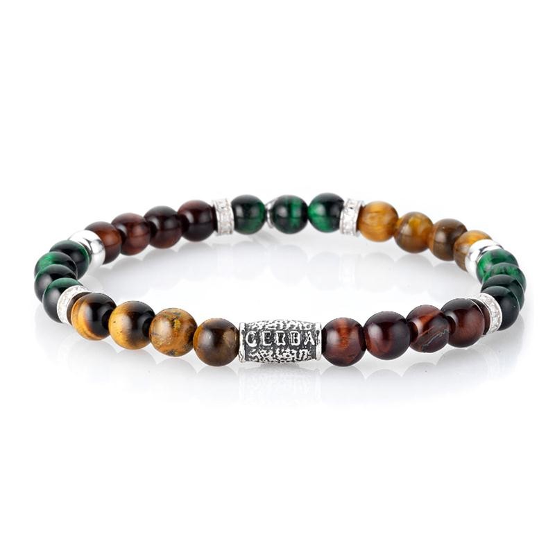 Bracciale Elastico GERBA KEDAR 447 con Pietre Naturali e Argento 925