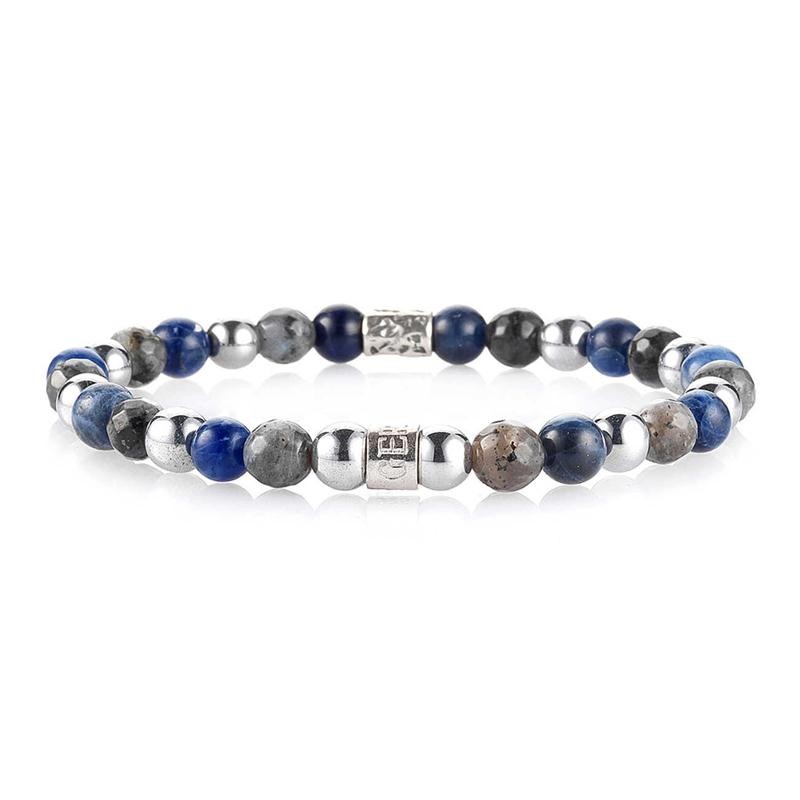 Bracciale Unisex GERBA 364 Elastico con Pietre Naturali e Argento 925