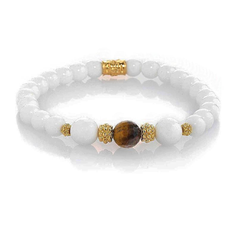 Bracciale Unisex GERBA 506 Elastico con Pietre Naturali e Argento 925