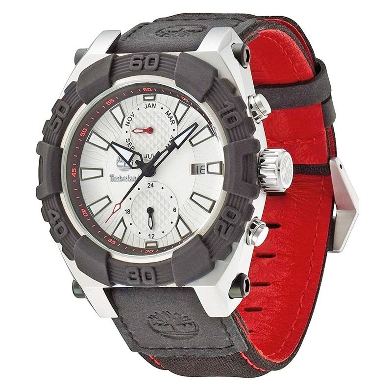 Orologio Multifunzione Uomo TIMBERLAND TBL.13331JSTB/04 Cassa Acciaio Cinturino Nylon Rosso