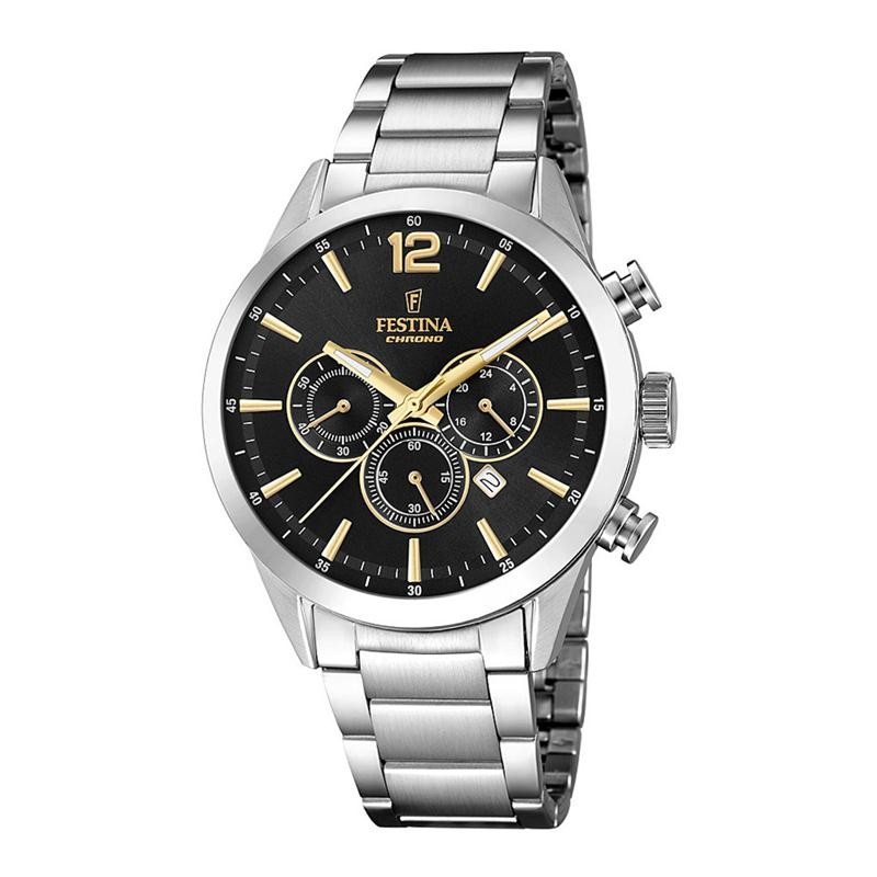 Orologio Cronografo Uomo FESTINA F20343/4 in Acciaio Fondo Nero