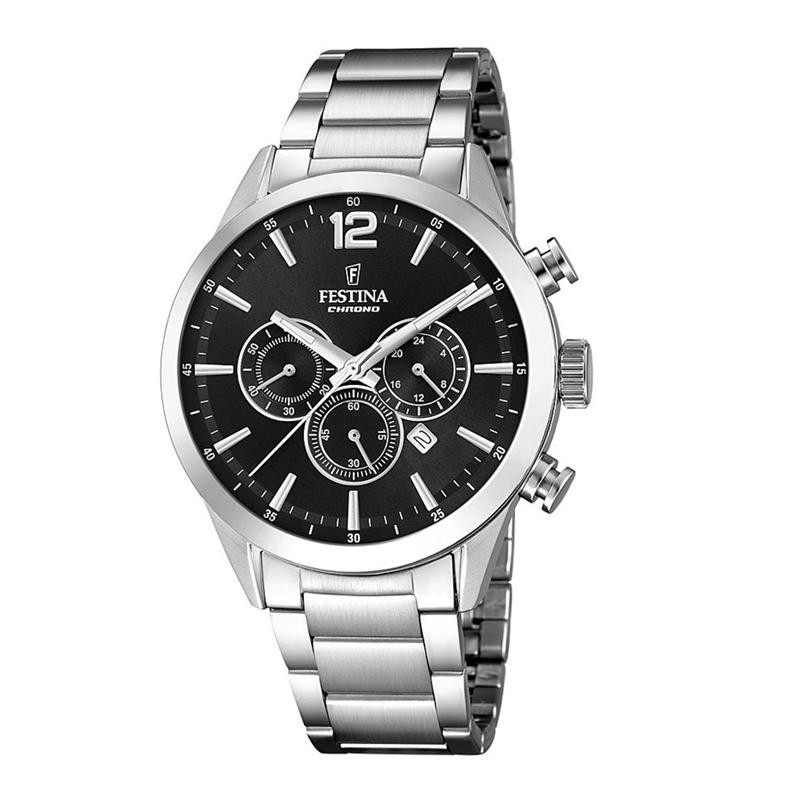 Orologio Cronorgafo Uomo FESTINA F20343/8 Cassa e Cinturino in Acciaio