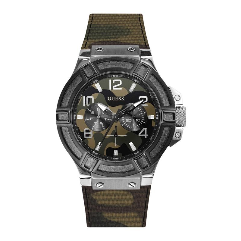 Orologio Multifunzione Uomo GUESS W0407G1 Cassa Acciaio Cinturino Camouflage