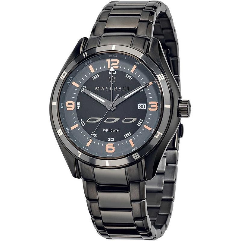 Orologio Uomo Maserati Sorpasso R8853124001 GMT In Acciaio PVD Grigio Dettagli Rosato