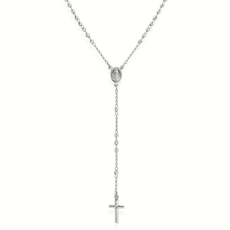 Collana Rosario Donna AMEN CRO30BD Argento 925 Grani Diamantati