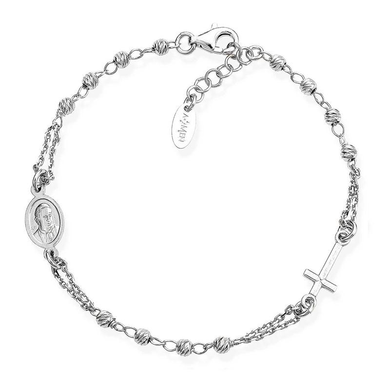 Bracciale Unisex AMEN BROBD3 Argento 925 Grani Diamantati 19 cm