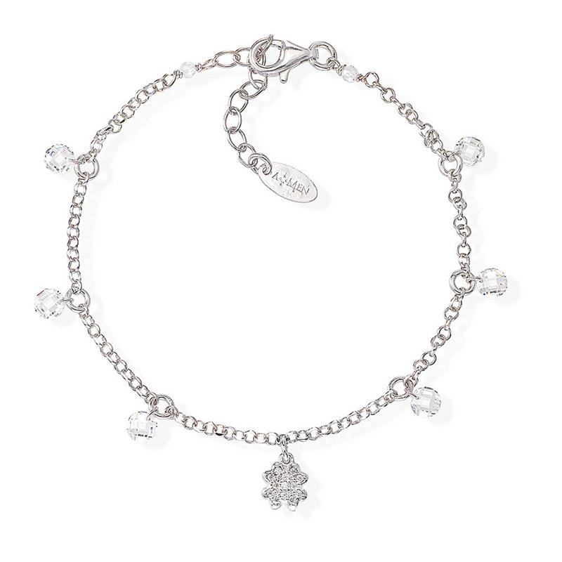 Bracciale Donna AMEN BRQBBZ in Argento 925 Rodiato con Cristalli Pendenti