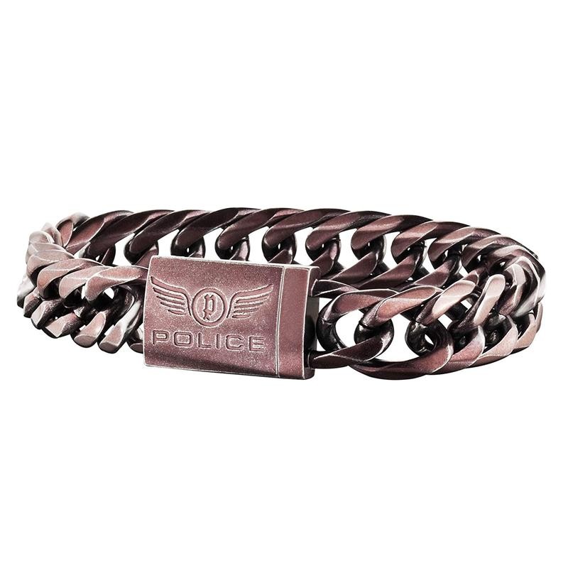 Bracciale Uomo POLICE PJ.25507BSEBR/02-S in Acciaio a Catena colore Marrone