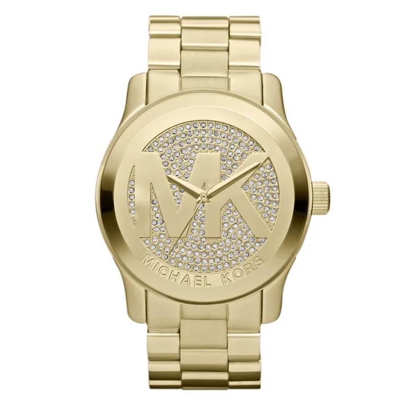 OROLOGIO UNISEX SOLO TEMPO MICHAEL KORS MK5706 IN ACCIAIO DORATO CON PIETRE