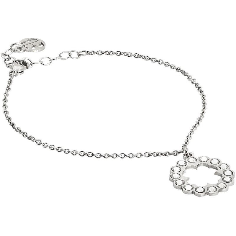 bracciale donna boccadamo PI-BR14  In Acciaio Rodiato Con Charm A Forma Di Quadrifoglio