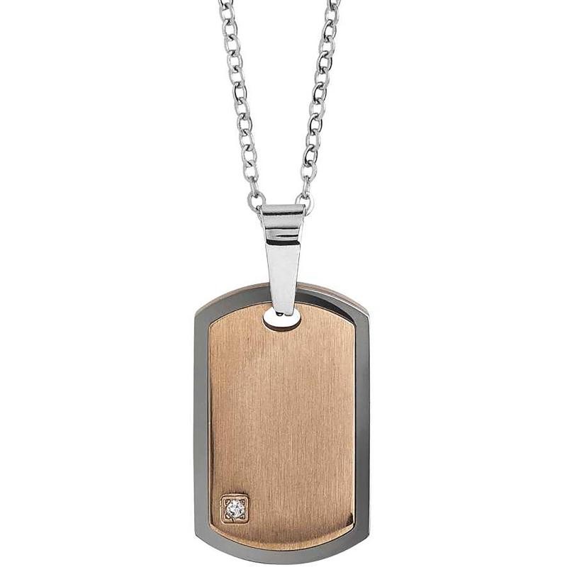 collana uomo boccadamo AGR202M in acciaio con pendente PVD oro rosa