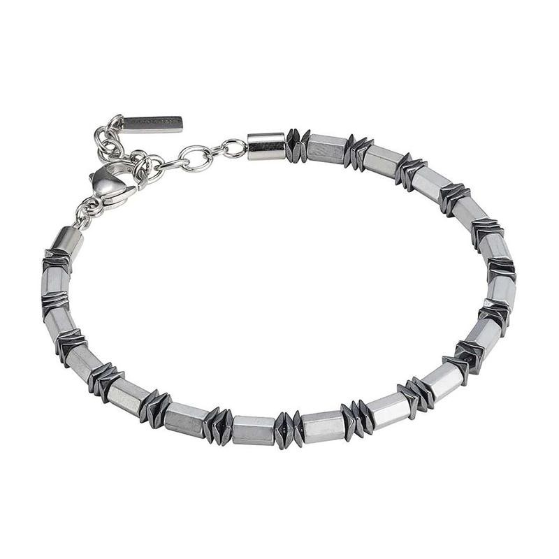 BRACCIALE UOMO BOCCADAMO MAN ABR524 IN ACCIAIO ED EMATITE