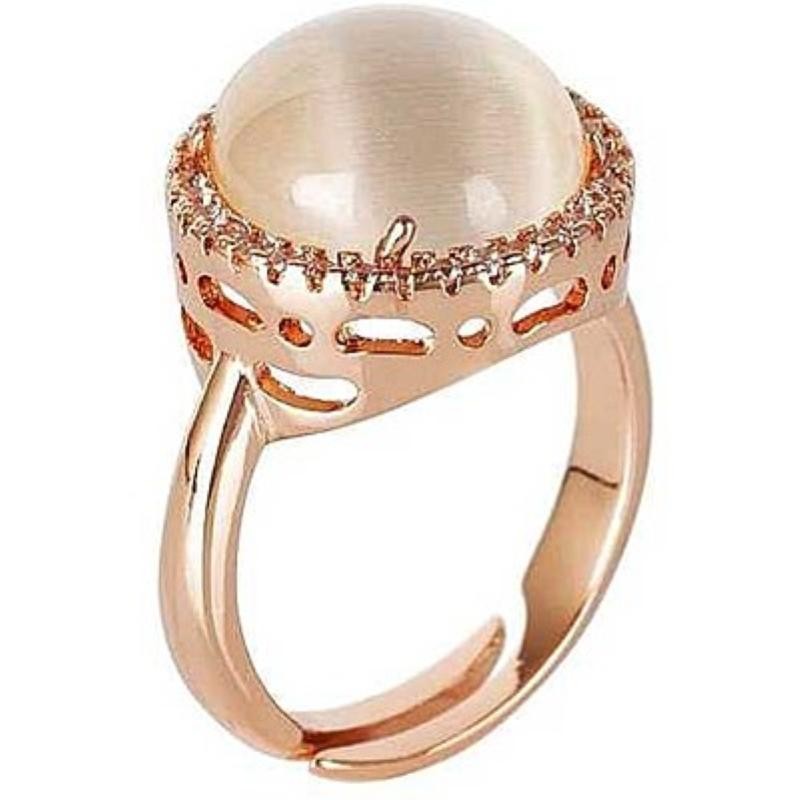 anello donna boccadamo XAN143RS in bronzo con cristallo beige e zirconi