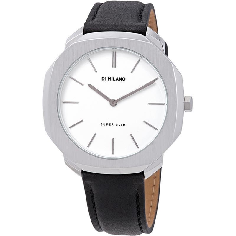 Orologio Unisex Solo Tempo D1 Milano SSLL03 Quadrante Bianco Cinturino Pelle Nero