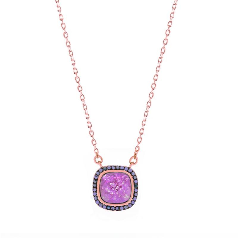 Collana Donna LE SCRITTE CLLSC07 in Argento 925 Rosato con Pietra Rosa