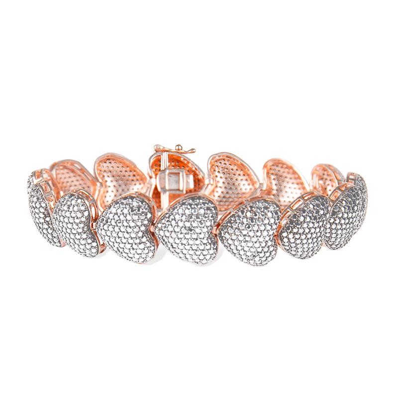 Bracciale Donna LE SCRITTE BRLSC31 in Argento 925 Rosato con Cuori Zirconati