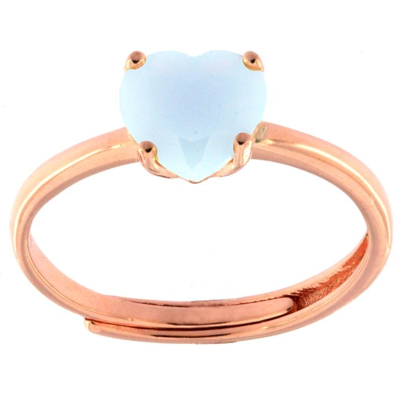 Anello Donna Argento 925 Rosato ARGA1733 Cuore Verde Misura Regolabile