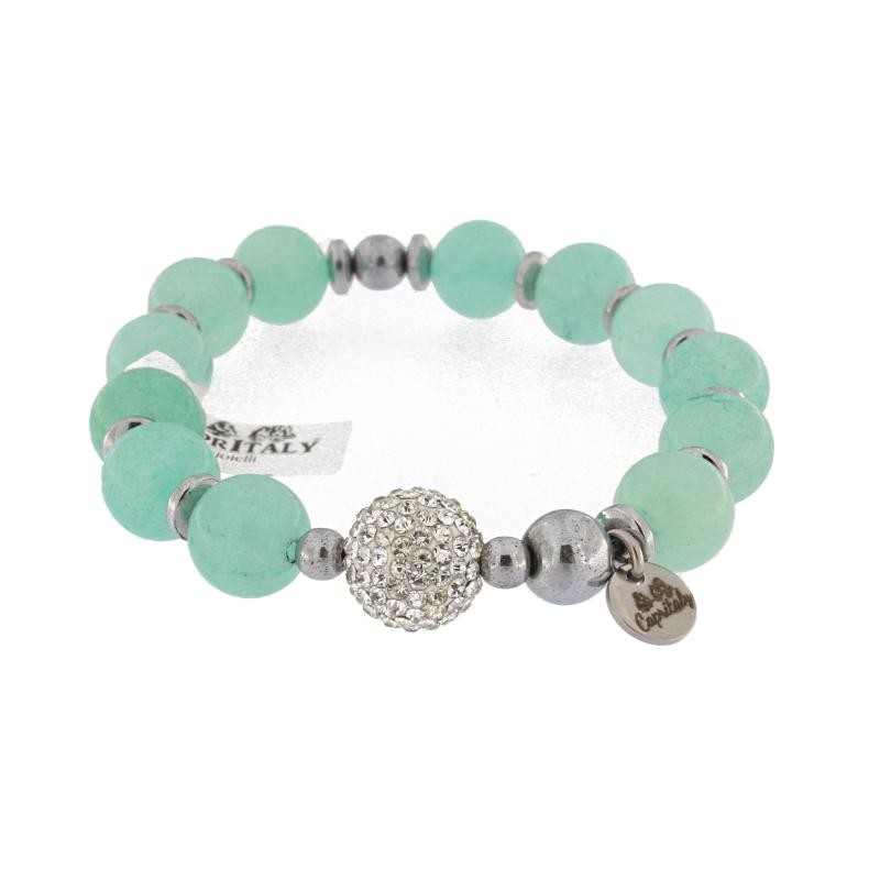 Bracciale da Donna Elastico CAPRITALY DELIGHT STONE 10 con Crisoparsio Verde Chiaro