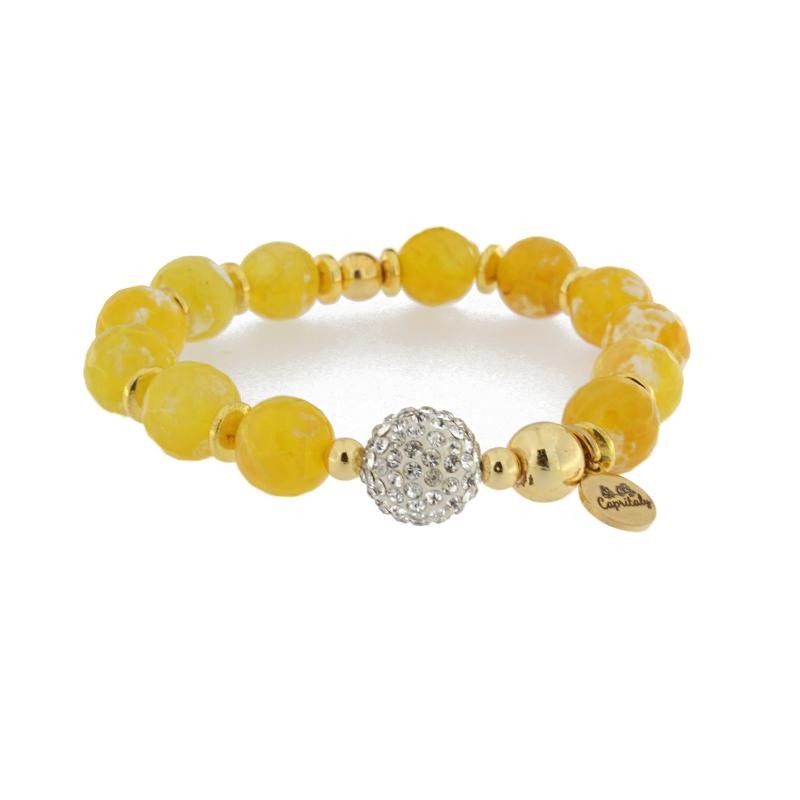 Bracciale da Donna Elastico CAPRITALY DELIGHT STONE 21 con Giada Gialla