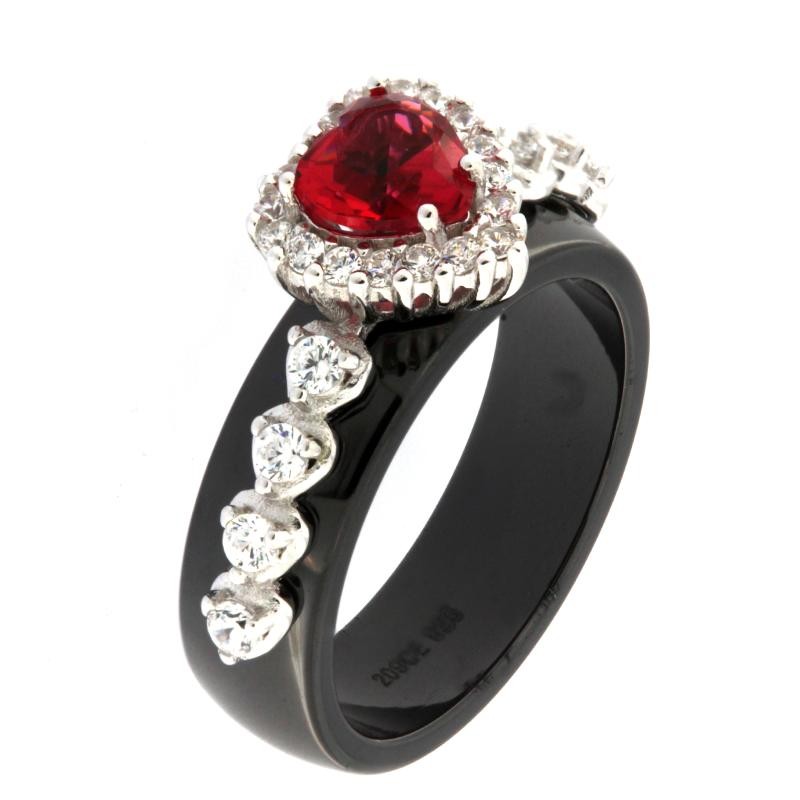 Anello con store pietra nera donna