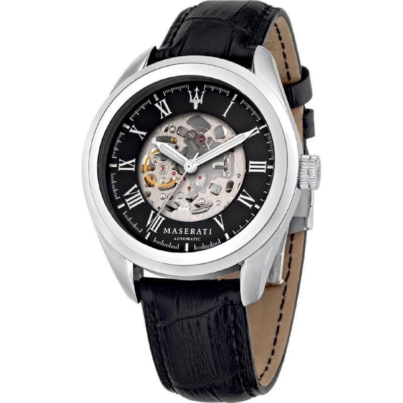 Orologio Uomo Maserati Traguardo R8821112004 In Pelle Nero Con Movimento A Vista